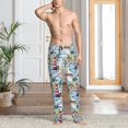 thumbnail image 2 of Fotbe Watercolor Sailboat Pantalones de Pijama para Hombre, Pantalones de Dormir, Pantalones de Casa con Cintura Ajustable y Bolsillos-Small, 2 of 6