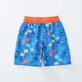 thumbnail image 5 of Gyexs Boys Swim Trunks Size 2-3 Cartoon Dinosaur Print Swim Shorts Bathing Suit Elastic Waistband Casual Summer Beach Vacation Shorts Dark Blue, 5 of 6