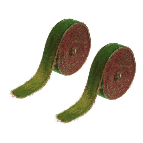 Uxcell 1 Inch Velvet Ribbon, 2 Roll 6 Yard Velvet Frayed Fringe for Gift Wrapping and Wedding Invitations, Light Red