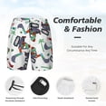 thumbnail image 4 of Kdxio Dinosaur On Excavator2 Print Men'S Swim Trunks With Compression Liner 7 Inch Inseam Quick Dry Swim Shorts, 4 of 7