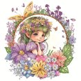 thumbnail image 1 of Pintura de diamante 5D DIY Kit de taladro en forma especial parcial corona niña (UP382), 1 of 9