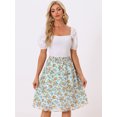 thumbnail image 2 of DARING DIVA Women's Floral Chiffon Layer Ruffle Hem Midi Skirt XS Light Green, 2 of 6