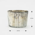 thumbnail image 5 of Serene Spaces Living Set of 6 Silver Ribbed Votive Candle Holders, Glass Finish, 5 of 5