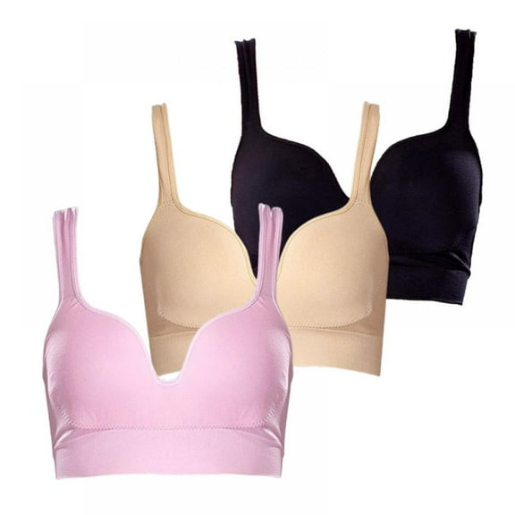Xmarks 3 Packs Comfort Revolution Wireless Bra, Full-Coverage Wirefree Bra, Wireless Everyday Bra