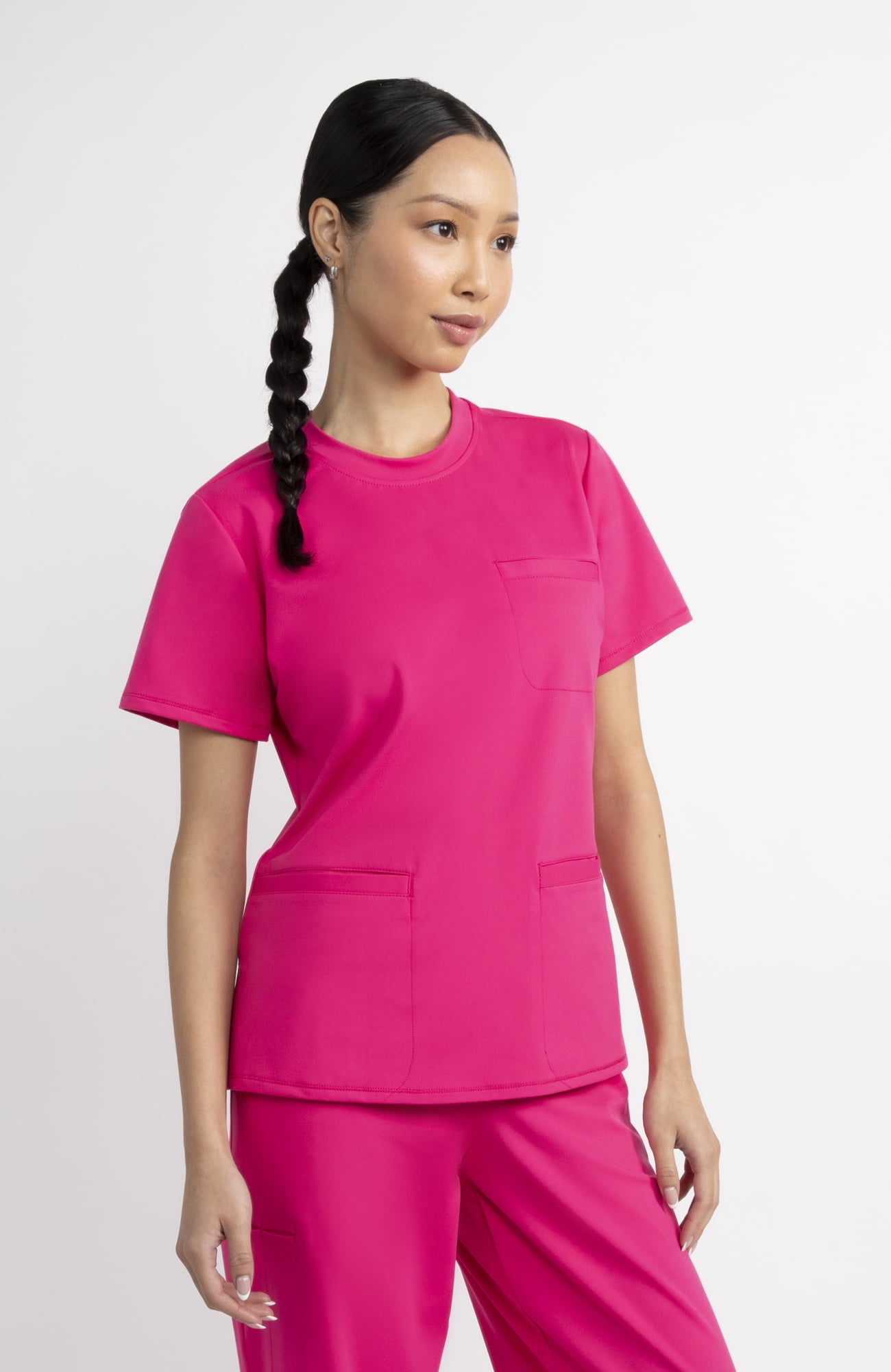 Gildan Women’s Crew Neck Scrub Top, 2-Way Stretch, Sizes XS-2XL