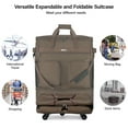 thumbnail image 4 of Hanke Suitcases with Wheels Expandable Foldable Luggage Bag Suitcase Collapsible Rolling Travel Bag Duffel Bag for Men Women Lightweight Suitcases,Coffee, 4 of 9