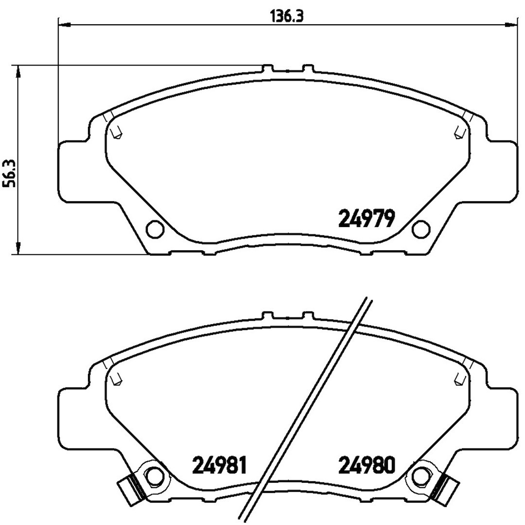 Brembo P28050X; Brake Pad; XTRALINE; FMSI Number D1394-8502; Low-Metallic; Set Of 4; With Pad Wear Sensor And Mounting Hardware