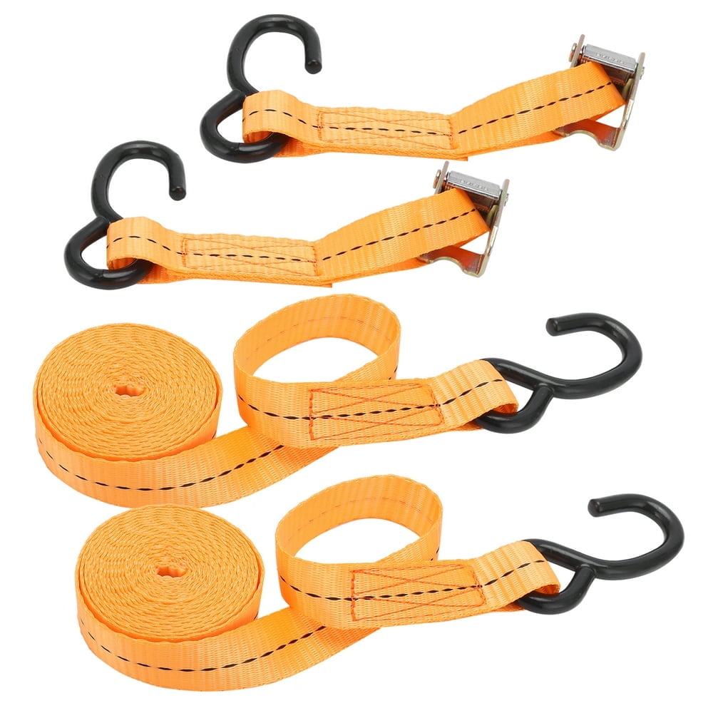 Lot De 8 Sangles à Cliquet E-Track - 5,1 Cm X 4,6 M, Charge Max 2000 Kg, Polyester, Acier Zingué - 4