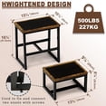 thumbnail image 2 of Step Stool for Adults,Holds up to 500Lb,3 in1 Heavy Duty Sturdy Two StepStools for Kichen/Bathroom/High beds, Wooden&Metal Frame, Non-Slip Pads, 2 of 17