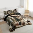 thumbnail image 4 of Homewish Wild Wolf Full Comforter Set,Country Leaves,3-Piece Luxury Reversible, 4 of 9