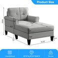 thumbnail image 6 of MUZZ Chaise Lounge Chair Indoor, Modern Linen Fabric Lounge Chair and Sleeper Sofa for Living Room, Bedroom, Light Grey, 6 of 7