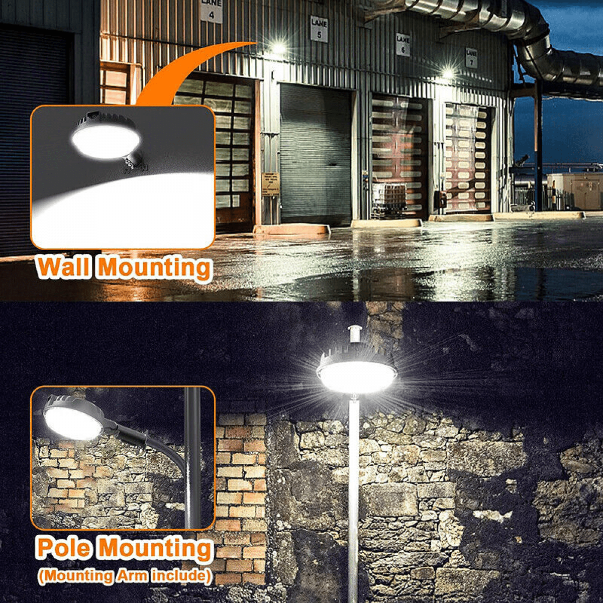 LED Barn Light, 150W 20000LM Patio Area Light, Dusk to Dawn Outdoor Lighting 6500K Adjustable Angle IP68 Waterproof Street Light for Farmhouse/Garage
