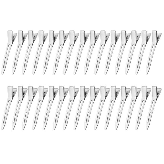 RUISINERY 30pieces Women Silver Hair Clip Hairdressing Clip Duckbill Shape Hair Barrettes for Women and Girls
