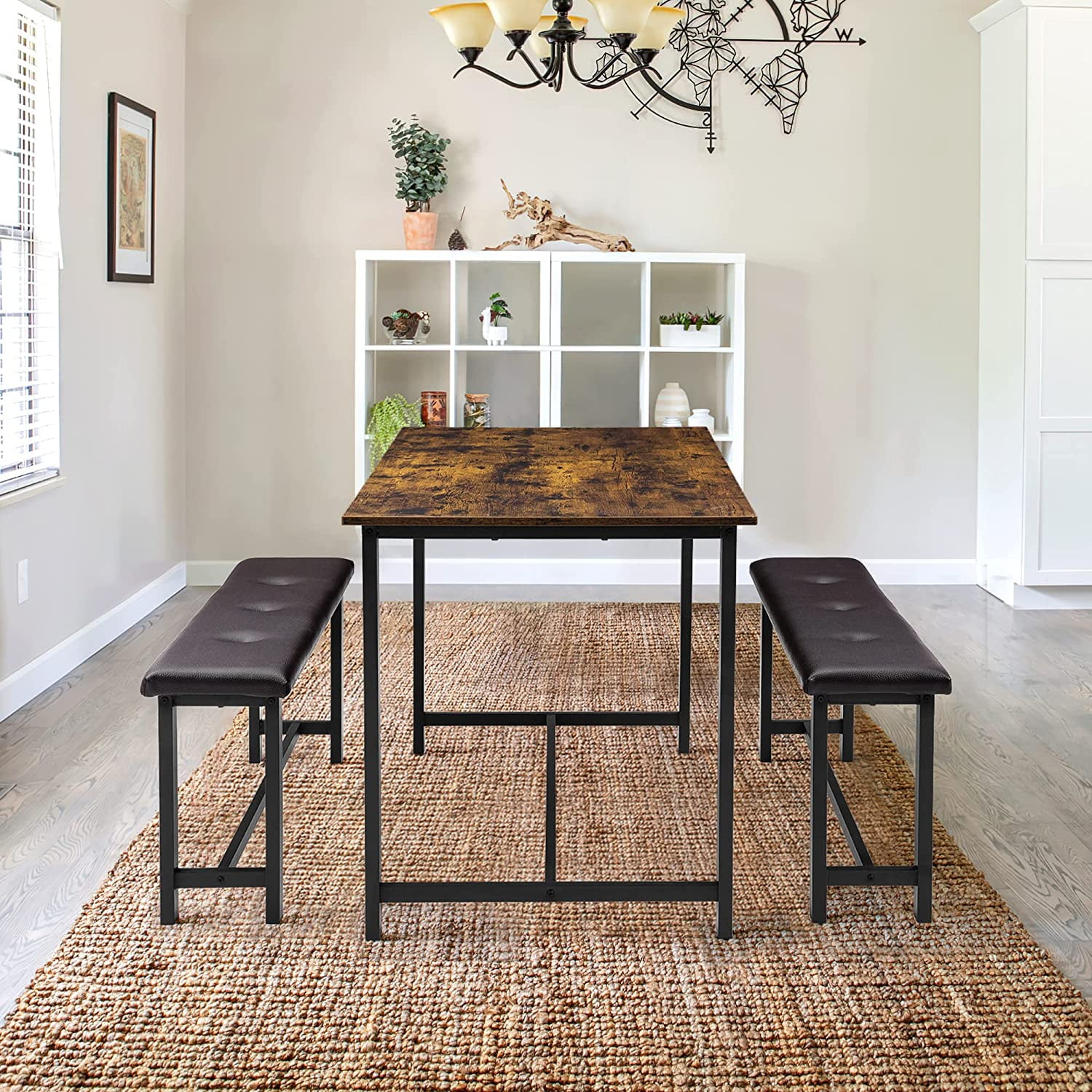 Buy Yartaka 3Piece Rectangular Dining Table for 4 with Upholstered