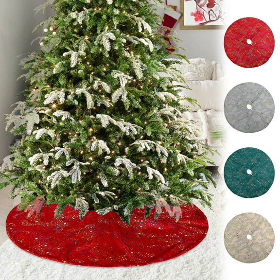 Seasonals Decorative Christmas Decoration Supplies Dutchs Velvet Stamping Christmas Tree Skirt Party Atmospheres Decoration Christmas Tree Bottom Dress Up