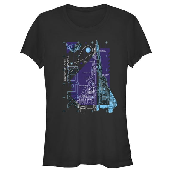 Junior's Lightyear XL-01 Spaceship Blueprints  Graphic Tee