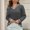 🔥 Gray, variant on Sentmoon Women's Clothes V Neck Soft and Cozy Knitted Long Sleeve Fall Outfit Solid Color Plus Size Loose Women Blouse Trendy Winter for Cool Fall Days L