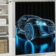 thumbnail image 6 of Shiartex Cybernetics Futuristic Style Printed Shower Curtain Set with Hooks, 100% Polyester Fiber, Bathroom Decoration, Various Sizes 69x72, 6 of 7