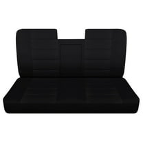 Fits 1987-1991 Ford F150 Cotton Seat Covers(Bench w/open Armrest Molded HR):Solid Black