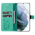 thumbnail image 3 of Allytech Galaxy S22 Ultra Wallet Case 6.8", Big Butterfly Embossed Kickstand Flip Cover Shockproof Drop Protection Wrist Strap Cards Holder Wallet Case for Samsung Galaxy S22 Ultra - Green, 3 of 6
