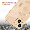 thumbnail image 4 of Magnetic for iPhone 14 Case [Compatible with Magsafe] Cute Love Luxury Plating Edge Bumper Case with Full Camera Lens Case for iPhone 14 Phone Case, Pink (6.1"), 4 of 12