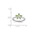 thumbnail image 4 of 2/5 Carat (Ctw) Green Peridot Flower Ring in Sterling Silver, 4 of 5