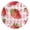 Gold, variant on Strawberries Round Wall Clock Silent Analog Battery Operated Black Pointer Home Decor 9.84" Diameter