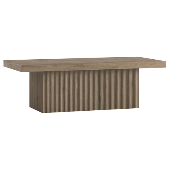 Evelyn&Zoe Modern/Contemporary 48" Wide Antiqued Gray Oak Coffee Table