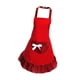 thumbnail image 2 of Delantal divertido con lazo y bolsillos, para mujeres, niñas, con volantes, para restaurante, Rojo, 2 of 9