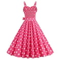 thumbnail image 4 of RMGVDSD Elegant Dresses For Women Vintage Polka Dot Dress 1950S Retro Cocktail Dresses Sleeveless A-Line Swing Sundress Party Dress With Belt Daily Casual Dresses, 4 of 8