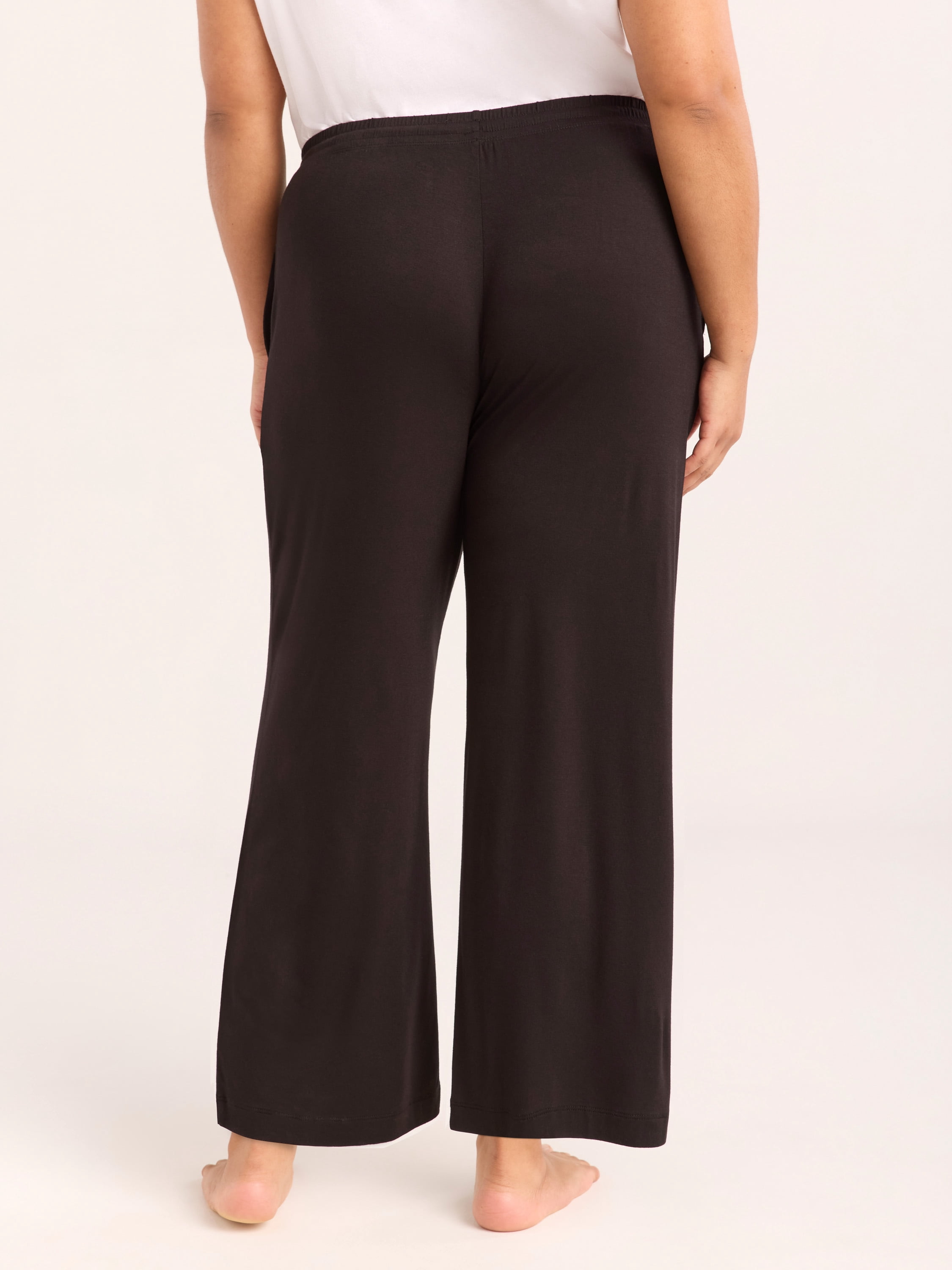 Joyspun Women’s Sleepwear Knit Cropped Pajama Pants, 25'' Inseam, Sizes S-3X