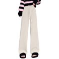 thumbnail image 1 of Pantalones Gibobby Mujer Pierna Ancha Cintura Alta Elástica Beige L, 1 of 5