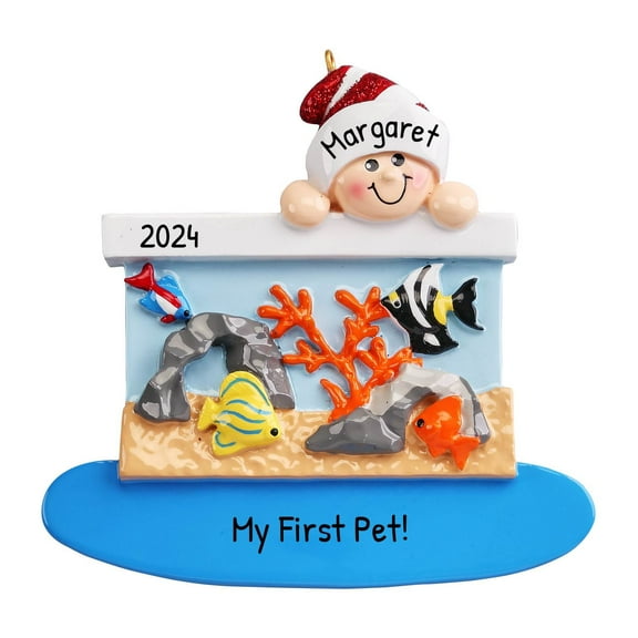 Personalized Christmas Tree Toddler Ornament 2024 - Toddler and Aquarium Christmas Tree Ornament