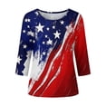 thumbnail image 4 of DHFJKG 3/4 Sleeve Shirts For Women Independence Day Round Neck Graphic Tee 4Th Of July 250 Years Anniversary USA T Shirt, 4 of 4
