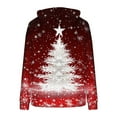 thumbnail image 5 of Fuzzy Hoodies Women Christmas Sweatshirts Oversized Soft Warm Flannel Fleece Hooded Sweaters Long Sleeve Tops (L, Red #A), 5 of 5