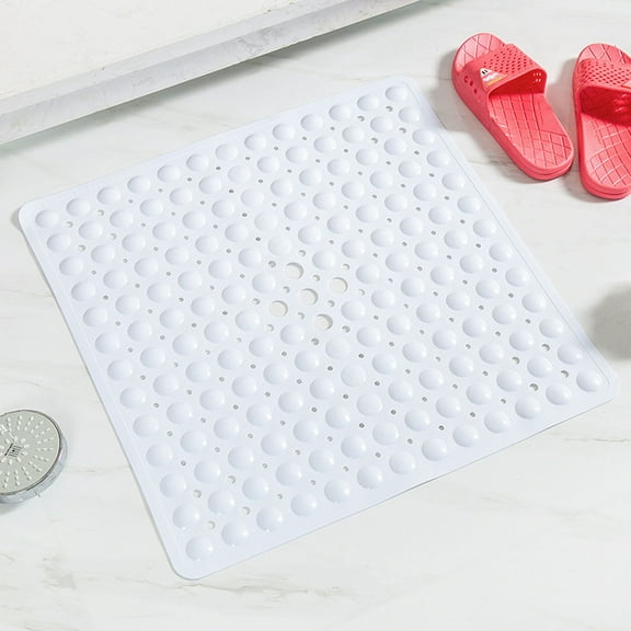 Non Shower Mat for Bath Tub Stall,Soft Anti Mold Bath Mat with Suction Cups,Drain Holes,Machine Washable Clear Shower Floor Mat,Bathtub Mats for Inside Shower,Quick Drying Bathroom Accessories