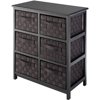 Whitmor Wood and Woven Strap 6-Drawer Chest, Espresso, Adult Use