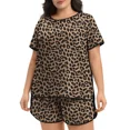 thumbnail image 2 of Cueply Women’s Plus Size Pajama Set Short Sleeve Sleepwear Loungewear 2 Piece Soft Top & Drawstring Shorts with Pockets, 2 of 8