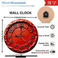 thumbnail image 3 of Red Resin Wall Clock Crackle Finish 10-Inch Silent Wooden Wall Clock, Battery Operated (AA Batteries Not Included), Artistic Home Decor, 3 of 7