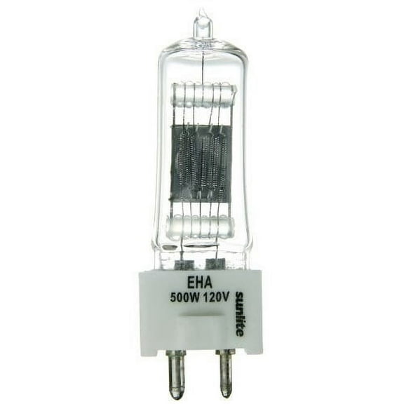 Sunlite EHA 500W/T6/120V/CL/GZ9.5 500-watt 120-volt Bi-Pin Based Stage and Studio T6 Bulb, Clear