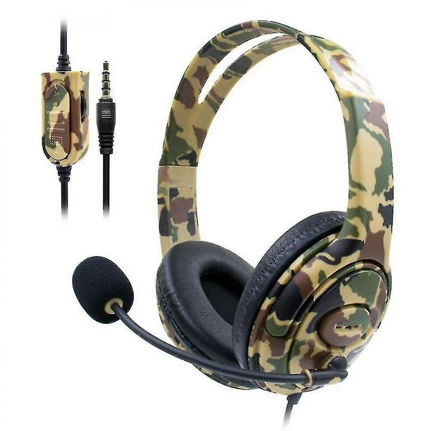 Auriculares grandes con Camuflaje YUANXCMXG Auriculares con cable para juegos amarillo-verde
