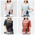 thumbnail image 4 of Camiseta holgada de mujer Media manga Slit Front Sports Cover Ups, 4 of 8