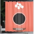 thumbnail image 4 of Ambesonne Bar Shower Curtain, Acoustic Guitar Wine Glasses, 69"Wx75"L, Salmon White, 4 of 5