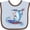 Blue and Chocolate, variant on Inktastic Fourth of July Shark Surfing Boys or Girls Baby Bib
