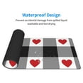 thumbnail image 3 of Rocae Heart Black Buffalo Plaid Gingham for Gaming Mouse Pad, Mouse Pad Large, Office Computer Keyboard Mousepad, Keyboard and Mouse Pad with Stitched Edges,31.5 x 11.8 in, 3 of 5