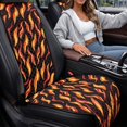 thumbnail image 4 of CHAQLIN Dustproof Car Front Seat Covers for SUV, Polyester Removable Seat Protector, Black Orange Flame Pattern, 4 of 7