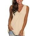 thumbnail image 2 of Women's Summer Tank Tops V Neck Sleeveless Loose Fit Solid Cami Shirts Beach Vacation Outfits Casual Flowy Trendy Clothes, 2 of 4