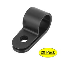 20Pcs Black Plastic R Type Cable Clip Clamp for 12mm Dia Wire Hose Tube