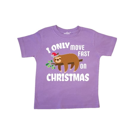 

Inktastic Funny Christmas Sloth I Only Move Fast on Christmas Gift Toddler Boy or Toddler Girl T-Shirt
