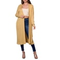 thumbnail image 2 of ROKOKO Women`s Ankle Length Long Sleeve Open Front Cardigan, Mustard, Large, 2 of 4